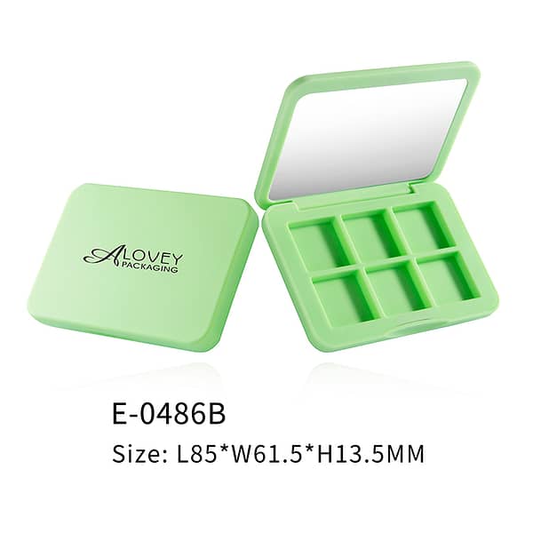 Wholesale Six pans rectangle eyeshadow case with mirror E-0486B Wholesale Six pans rectangle eyeshadow case with mirror E-0486B
