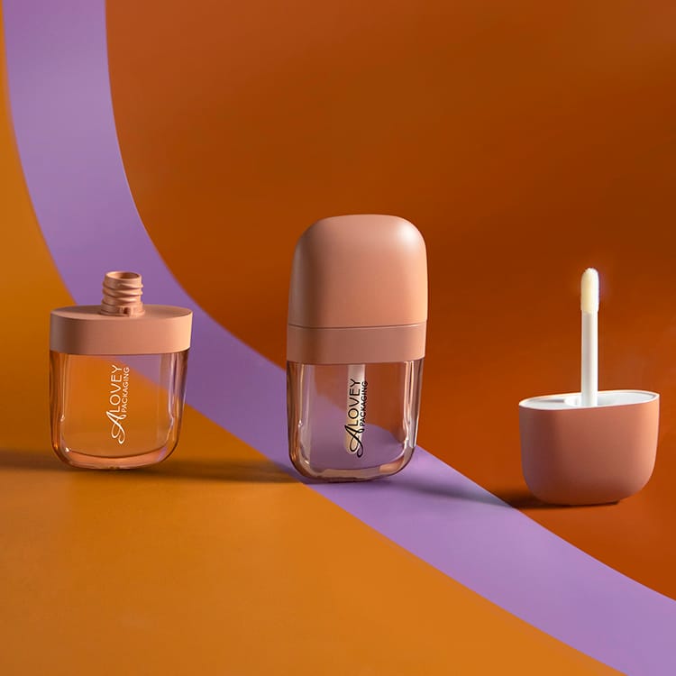 5ML flat shape empty lipgloss tubes lipgloss container with collar