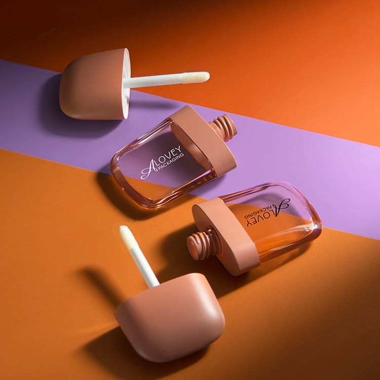 5ML flat shape empty lipgloss tubes lipgloss container with collar