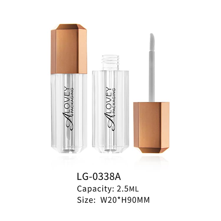 Double wall unique 2.5ml section cap lipgloss tube lipgloss container