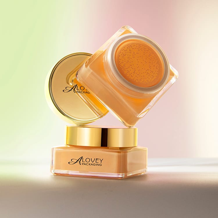 New arrival square gold cap bb cream foundation jar 10g P-J0204A
