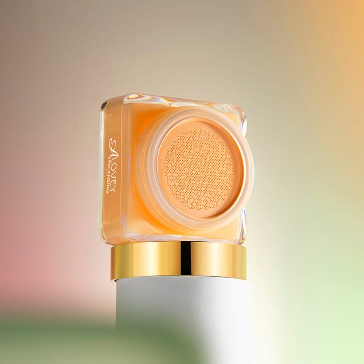 New arrival square gold cap bb cream foundation jar 10g P-J0204A