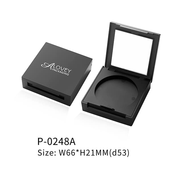 Luxury pressed compact case with square shape