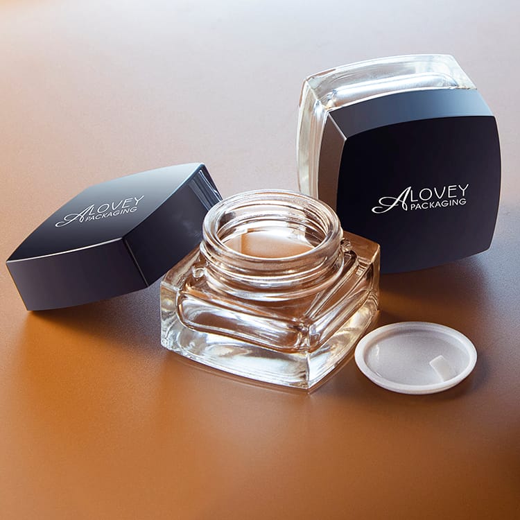 clear glass cosmetic jar