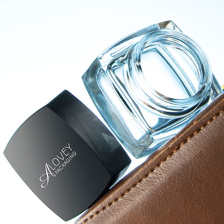 clear glass cosmetic jar