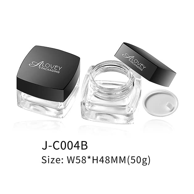 clear glass cosmetic jar