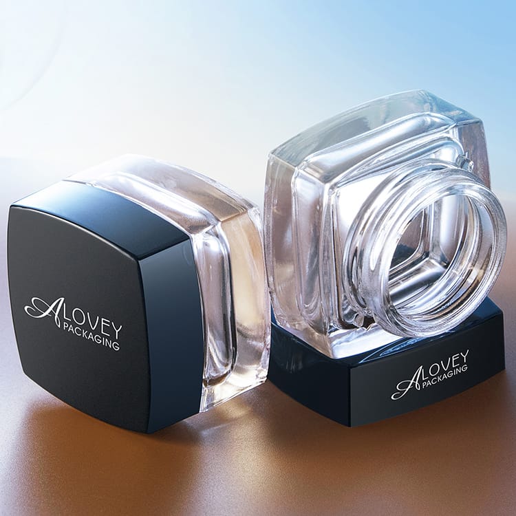 clear glass cosmetic jar